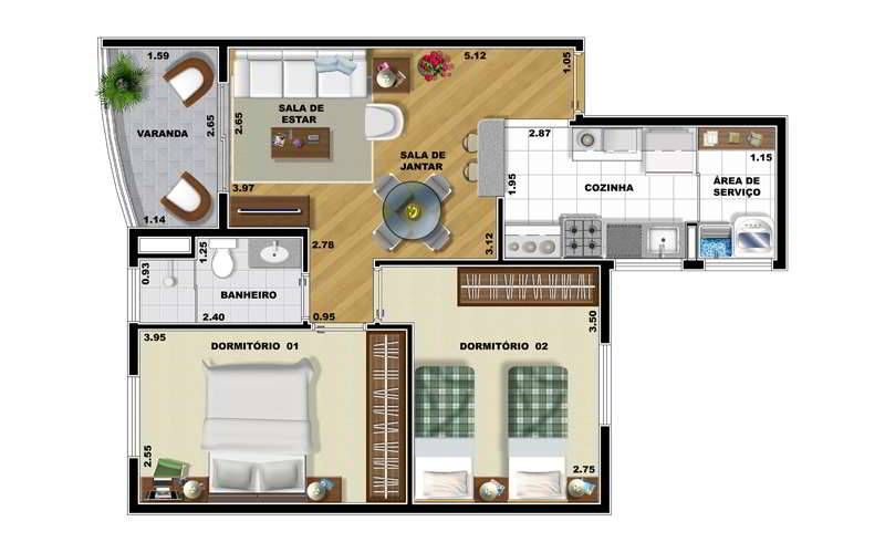 Residencial puerto madero construtora jacy pronto 56 metros 