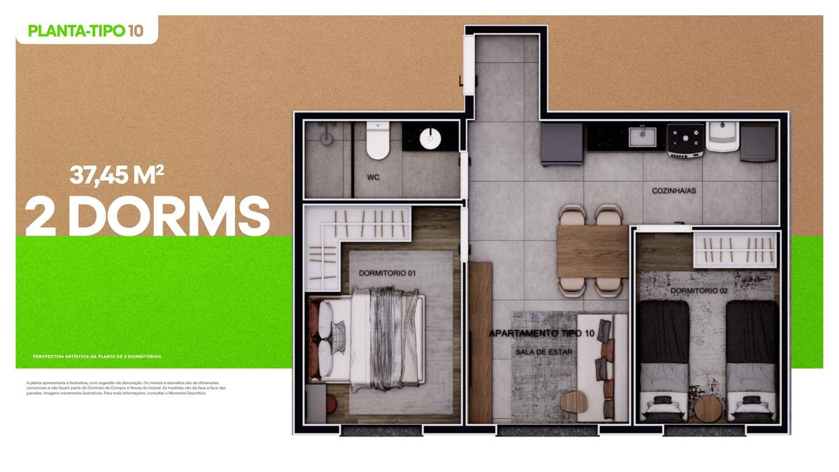 Innove jacuí construtora temafe construção 36 metros 02 dorm