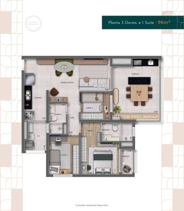 Parque diálogo vila ema residences construção 90 metros 03 d
