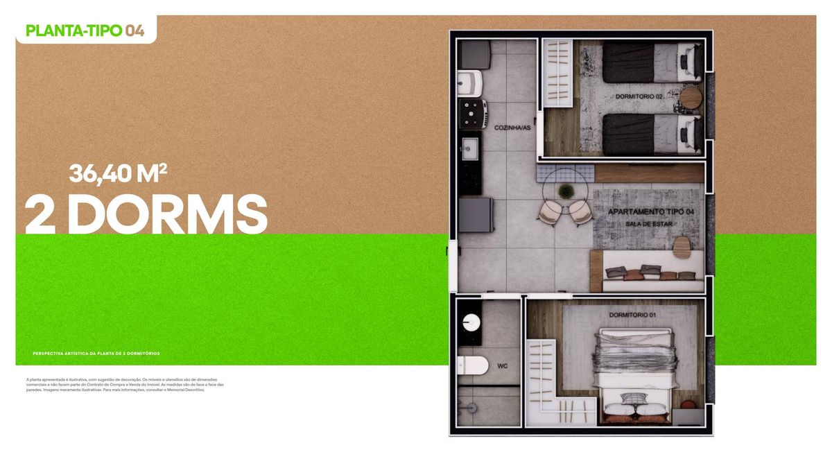 Innove jacuí construtora temafe construção 36 metros 02 dorm