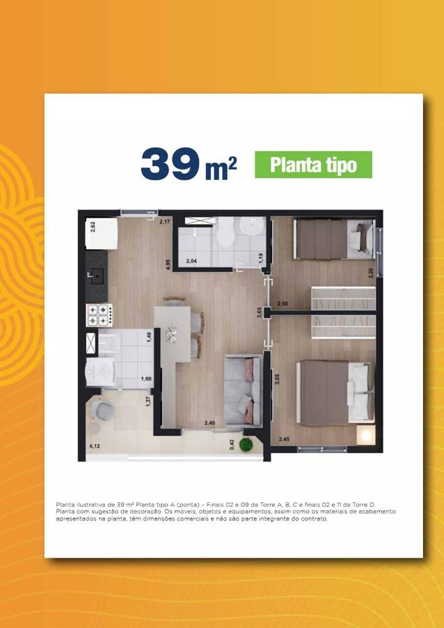 Nort limão construtora econ pronto para morar 38 metros 02 d