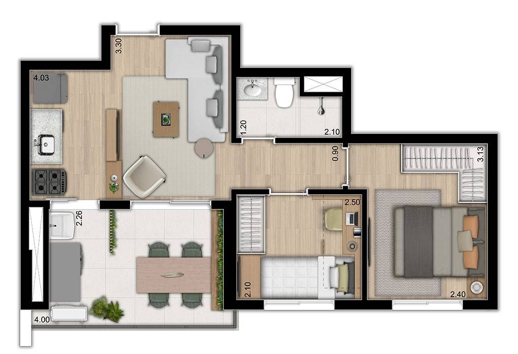 Versos ipiranga construtora rovic pronto 46 metros 02 dormit