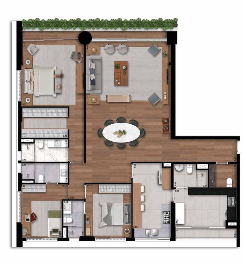 Albero construtora sdi construção 185 metros 03 suítes varan