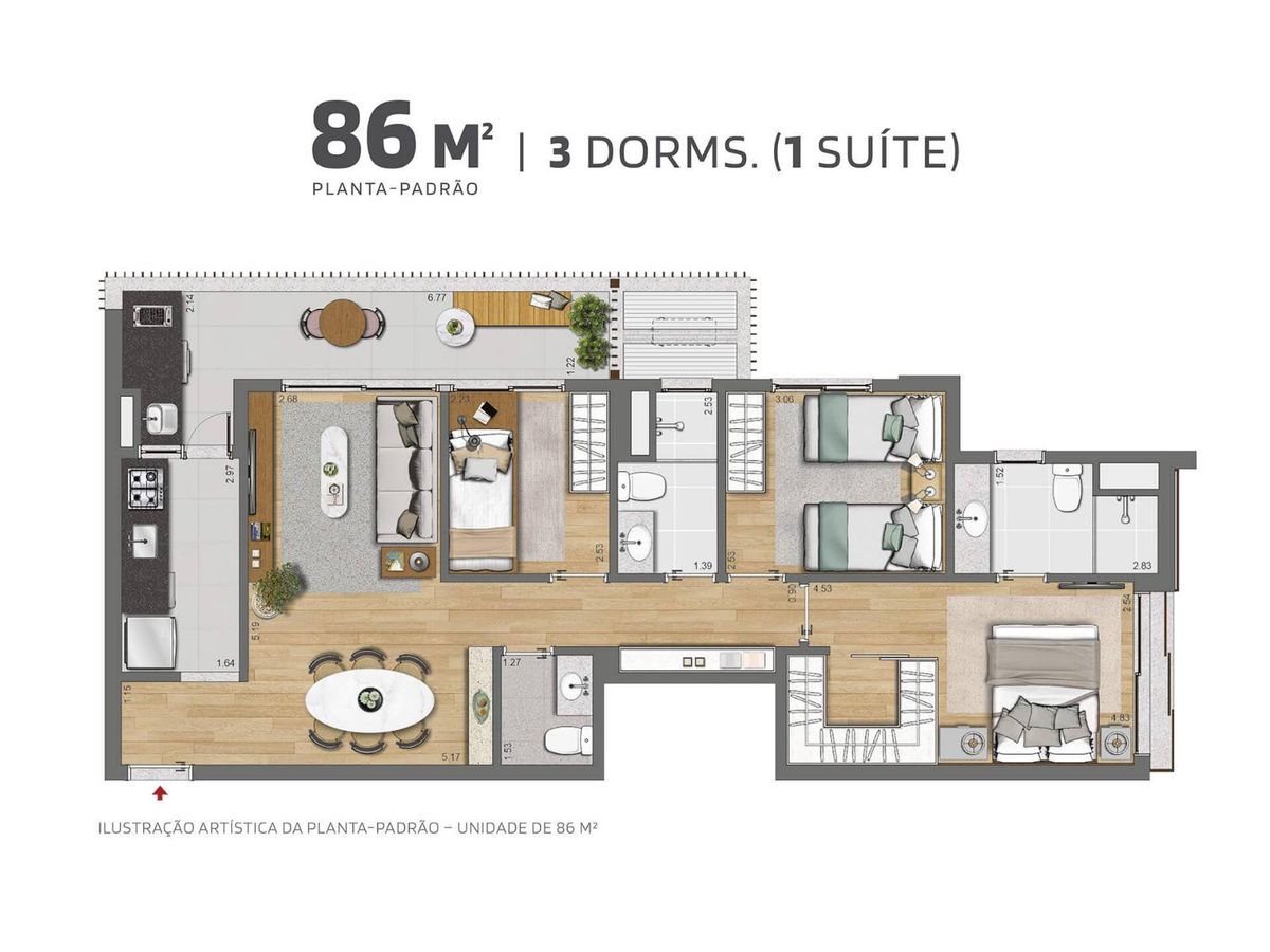 La casa brooklin construtora grupo lar pronto 86 metros 03 d