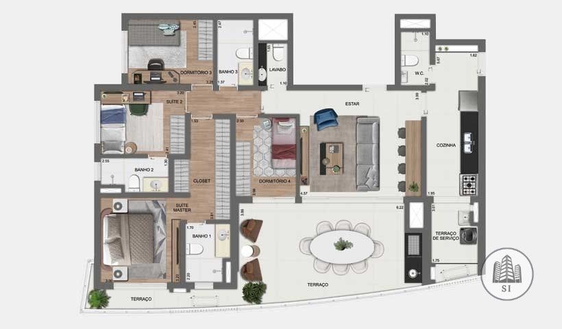 Arkadio brooklin construtora eztec pronto 142 metros 04 dorm