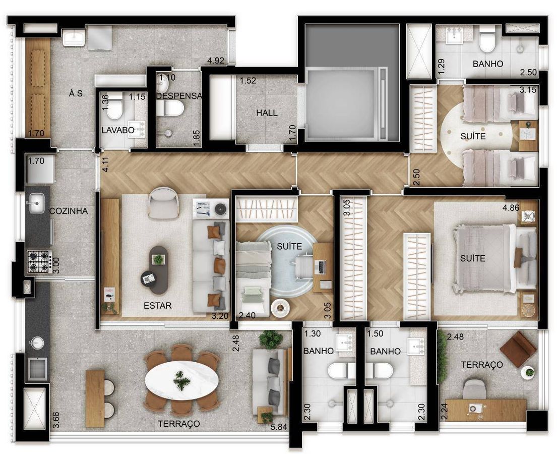 Praça kant chácara klabin construtora di francesco construçã