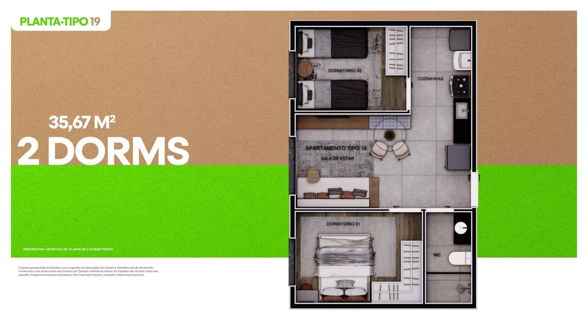 Innove jacuí construtora temafe construção 36 metros 02 dorm