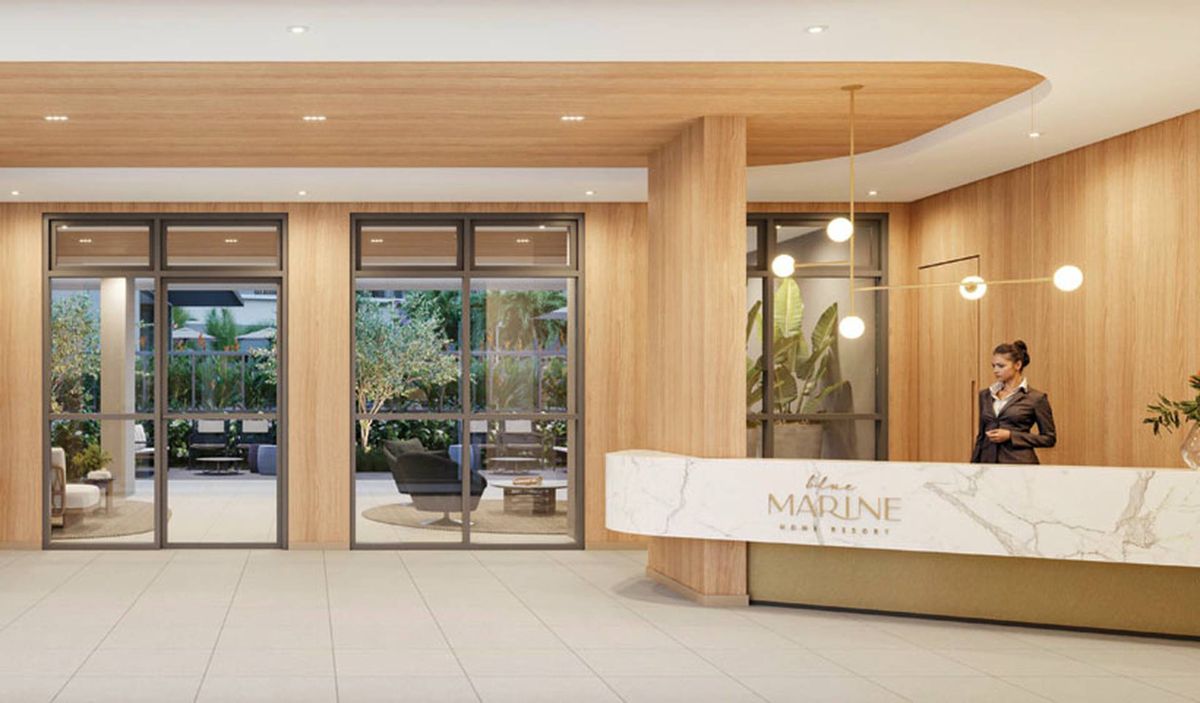 Blue marine home resort construtora eztec construção 34 metr