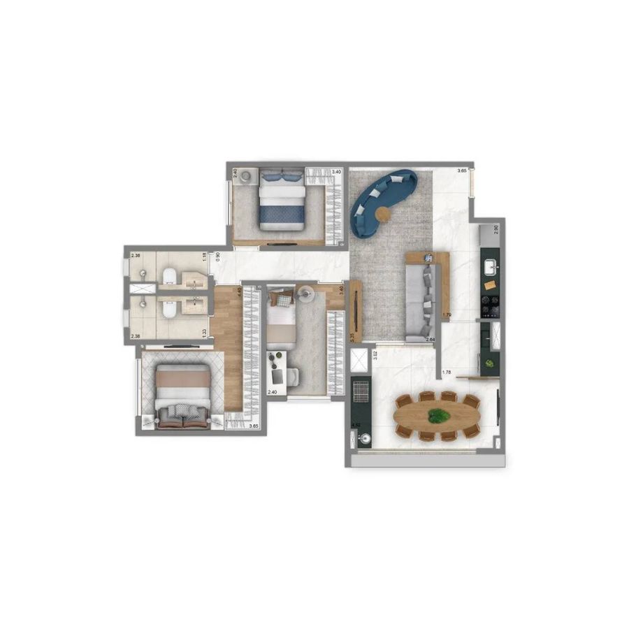 Living infinity construtora living pronto 83 metros 03 dormi