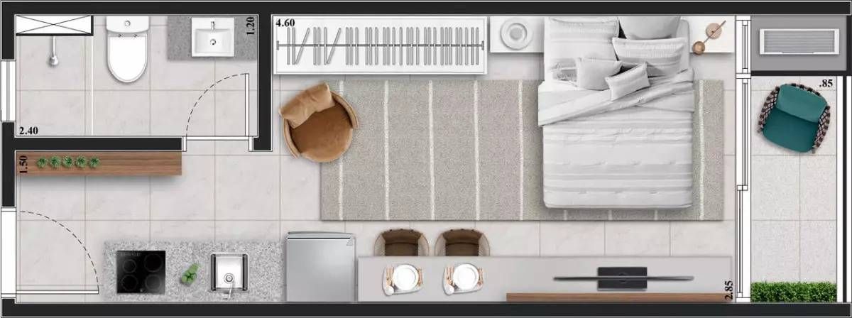 Equalize vila mariana construtora ópera 25 metros studio com