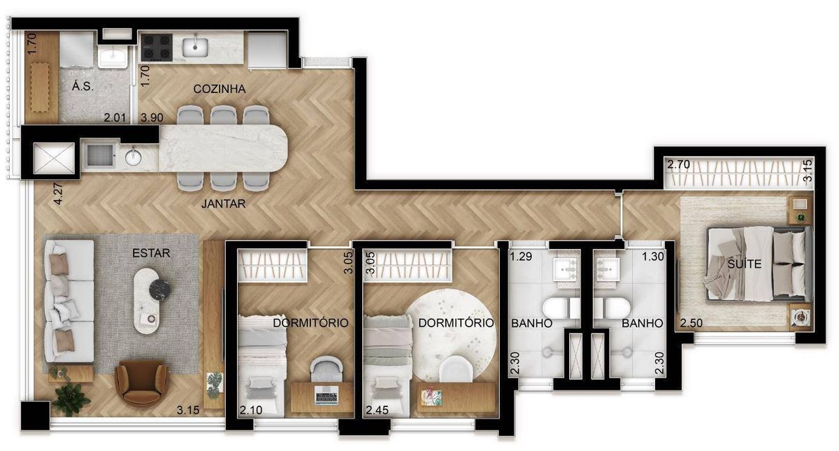 Praça kant chácara klabin construtora di francesco construçã