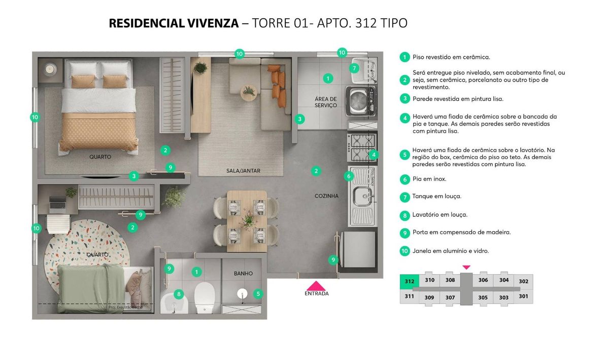 Residencial vivenza construtora mrv lançamento 34 metros 02 