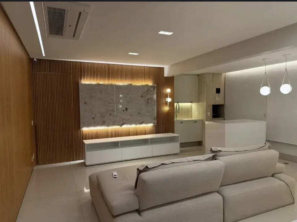 Sala de estar integrada com cozinha