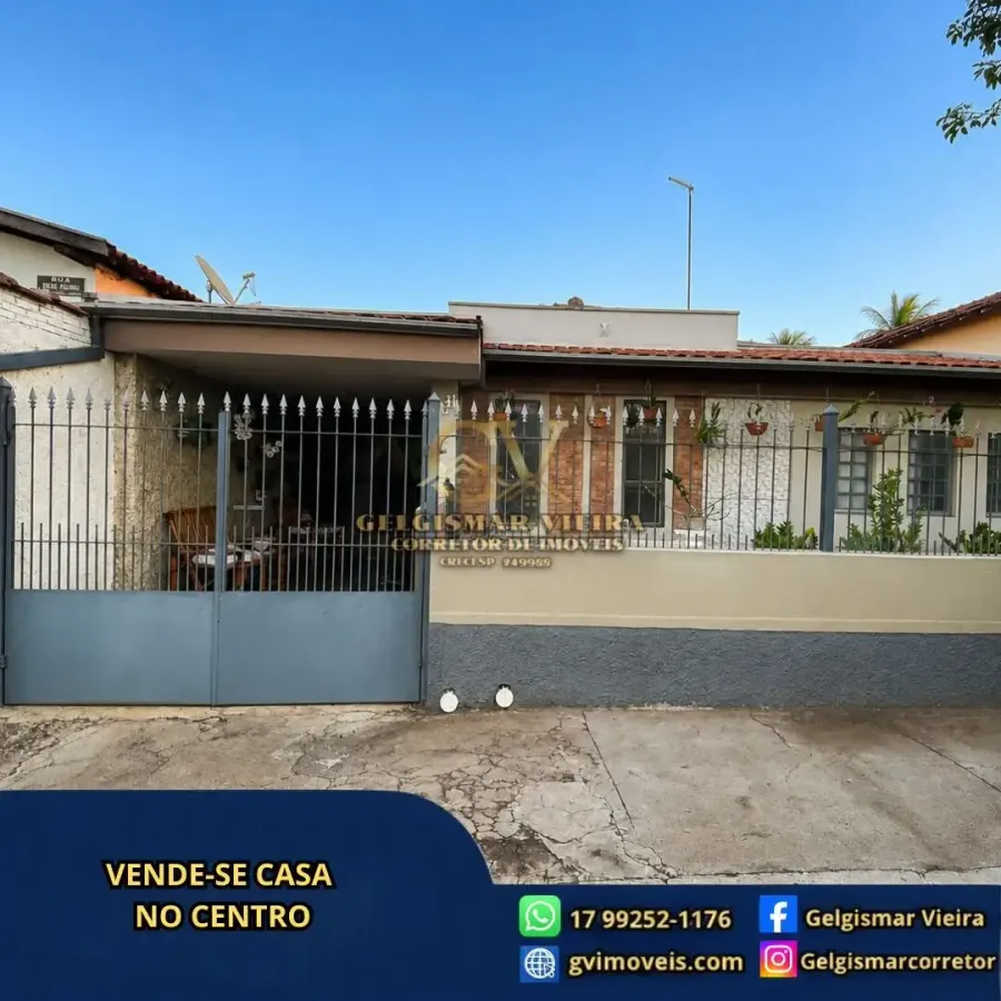 🏡 VENDE-SE CASA NO CENTRO - BEBEDOURO - SP 🏡 - Casa em Centro, Bebedouro - à venda - Gelgismar Vieira