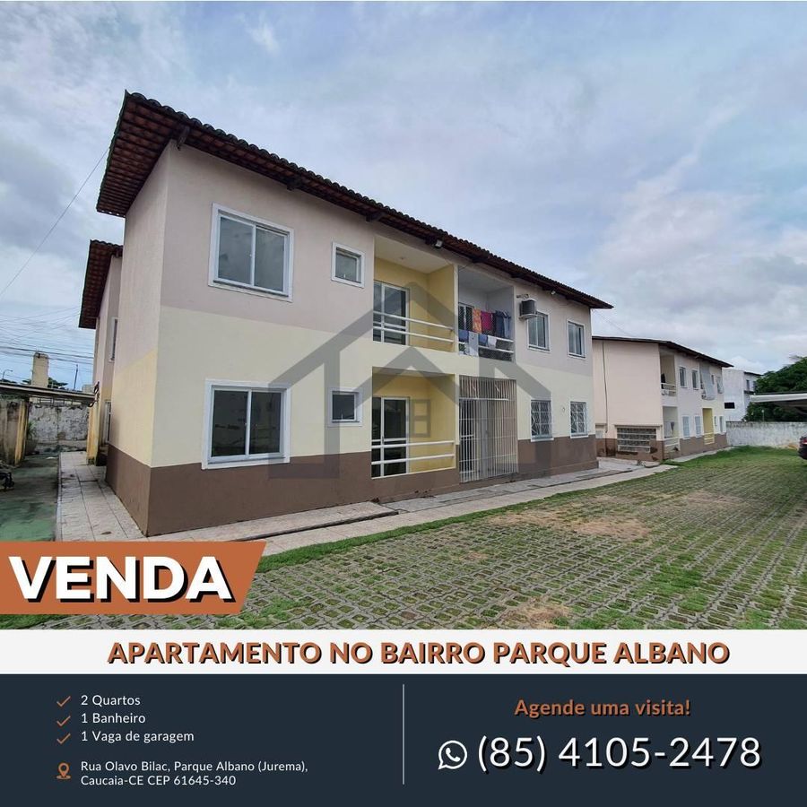 VENDO APARTAMENTO COM DOIS QUARTOS NO PARQUE ALBANO - Apartamento em Parque Albano (Jurema), Caucaia - à venda - HABITAT CAUCAIA IMÓVEIS LTDA