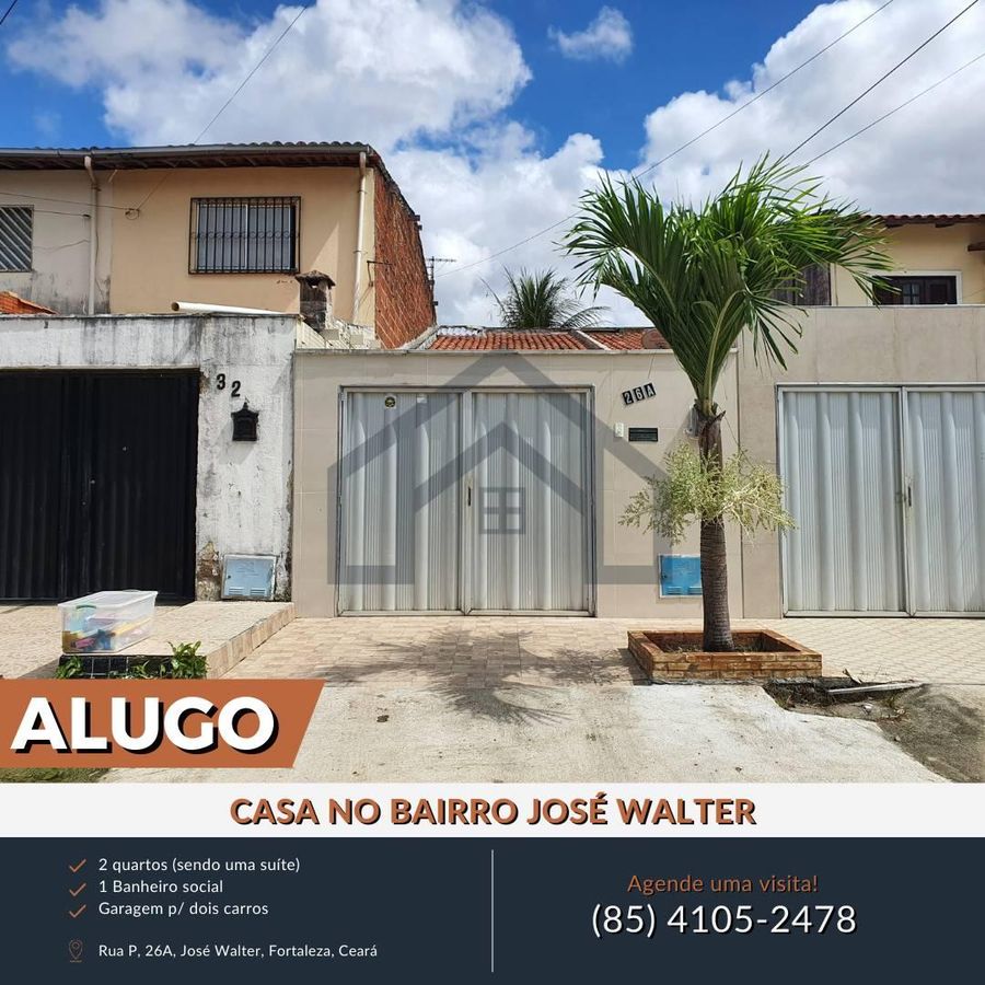ALUGO CASA, BEM LOCALIZADA, COM 2 QUARTOS NO JOSÉ WALTER, FORTALEZA - Casa em Prefeito José Walter, Fortaleza - para locação - HABITAT CAUCAIA IMÓVEIS LTDA