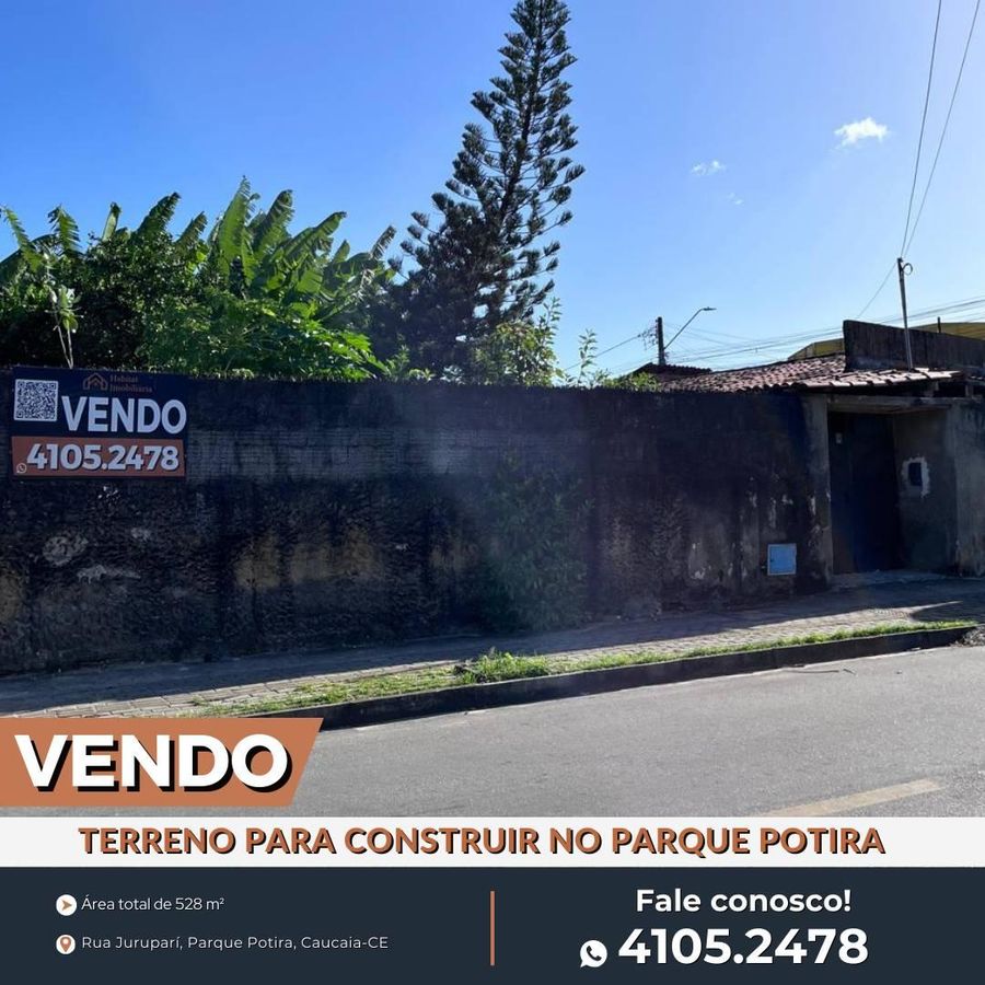 Vendo terreno para construir no Parque Potira, próximo a Rua Heribaldo Rodrigues. - Lote/Terreno em Parque Guadalajara (Jurema), Caucaia - à venda - HABITAT CAUCAIA IMÓVEIS LTDA