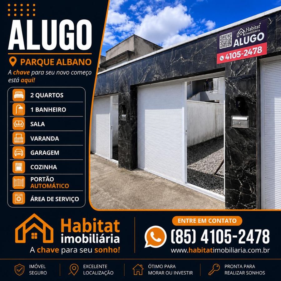 ALUGO CASA COM 2 QUARTOS NO PARQUE ALBANO - Casa em Parque Potira (Jurema), Caucaia - para locação - HABITAT CAUCAIA IMÓVEIS LTDA
