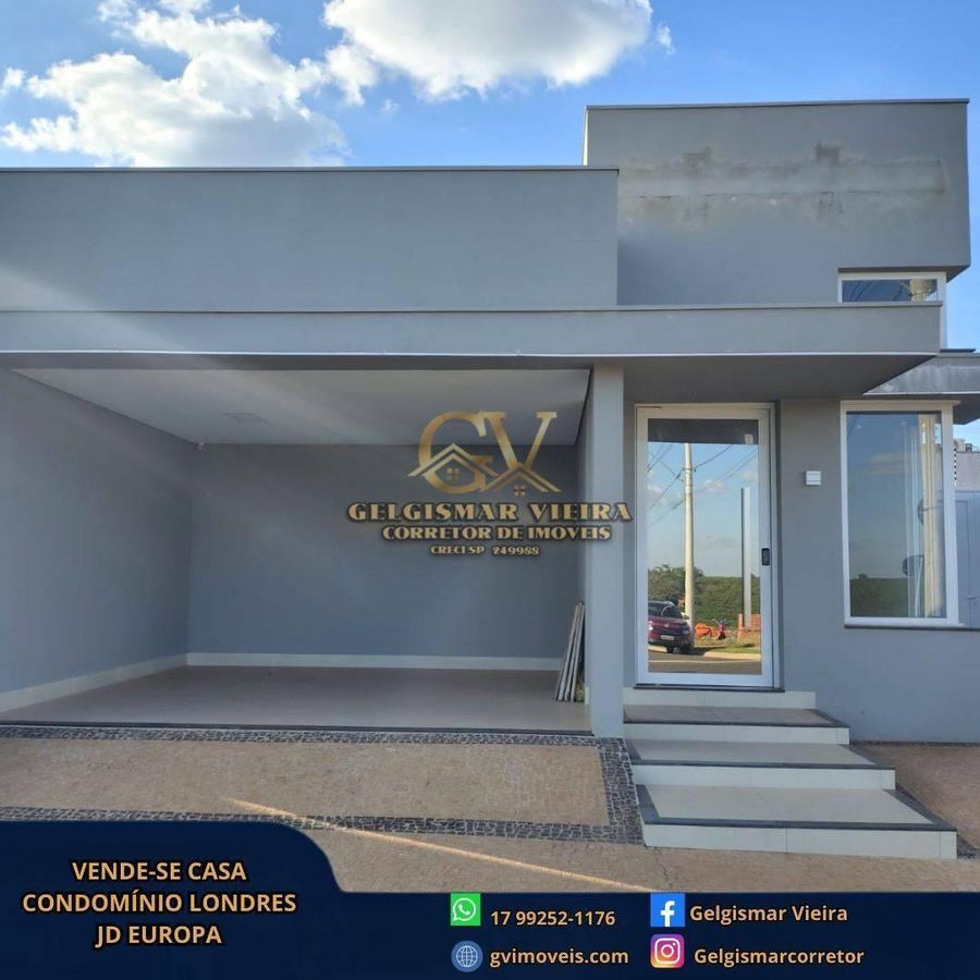 🏡 VENDE-SE CASA NO CONDOMÍNIO LONDRES JD EUROPA - BEBEDOURO - SP 🏡 - Casa em Jardim Europa, Bebedouro - à venda - Gelgismar Vieira