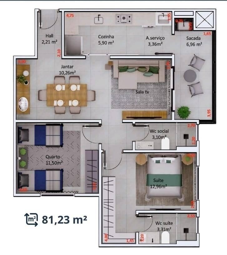 Apartamento com 2 quartos, 2 vagas - Parque Univesitário
