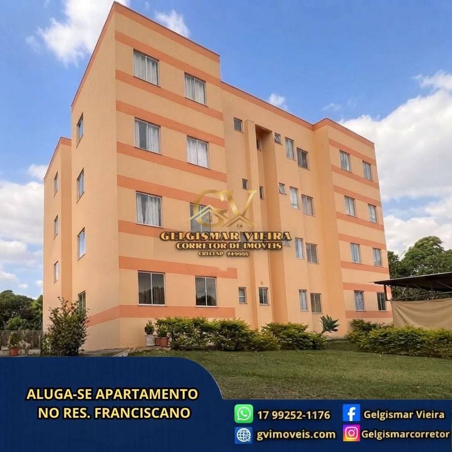 🏡 ALUGA-SE APARTAMENTO NO RES. FRANCISCANO - BEBEDOURO - SP 🏡 - Apartamento em Residencial Franciscano, Bebedouro - para locação - Gelgismar Vieira