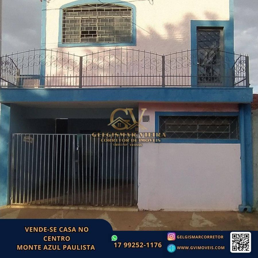 🏡 VENDE-SE CASA NO CENTRO-MONTE AZUL PAULISTA 🏡 - Casa em Centro, Monte Azul Paulista - à venda - Gelgismar Vieira