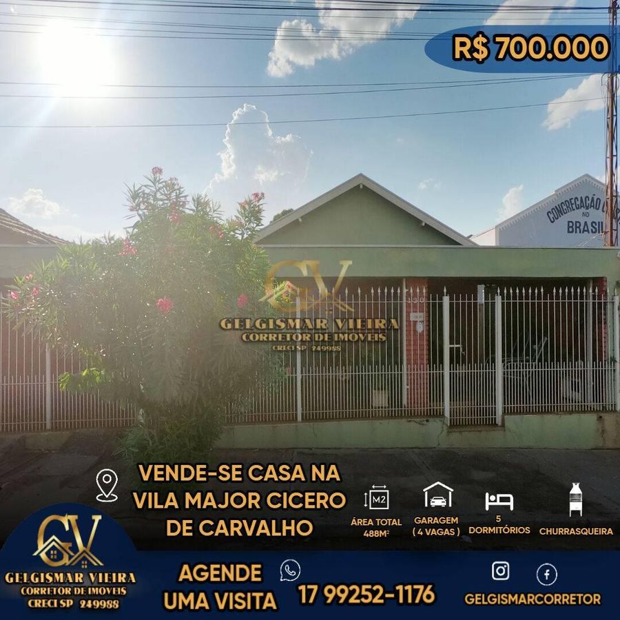 🏡 VENDE-SE CASA NA VILA MAJOR CICERO DE CARVALHO — BEBEDOURO 🏡 - Casa em Vila Major Cícero de Carvalho, Bebedouro - à venda - Gelgismar Vieira
