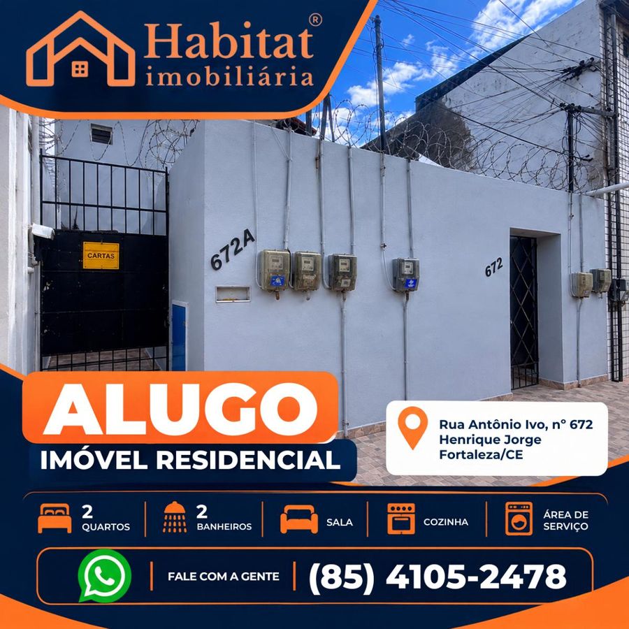 ALUGO CASA COM 2 QUARTOS NO HENRIQUE JORGE - Casa em Henrique Jorge, Fortaleza - para locação - HABITAT CAUCAIA IMÓVEIS LTDA