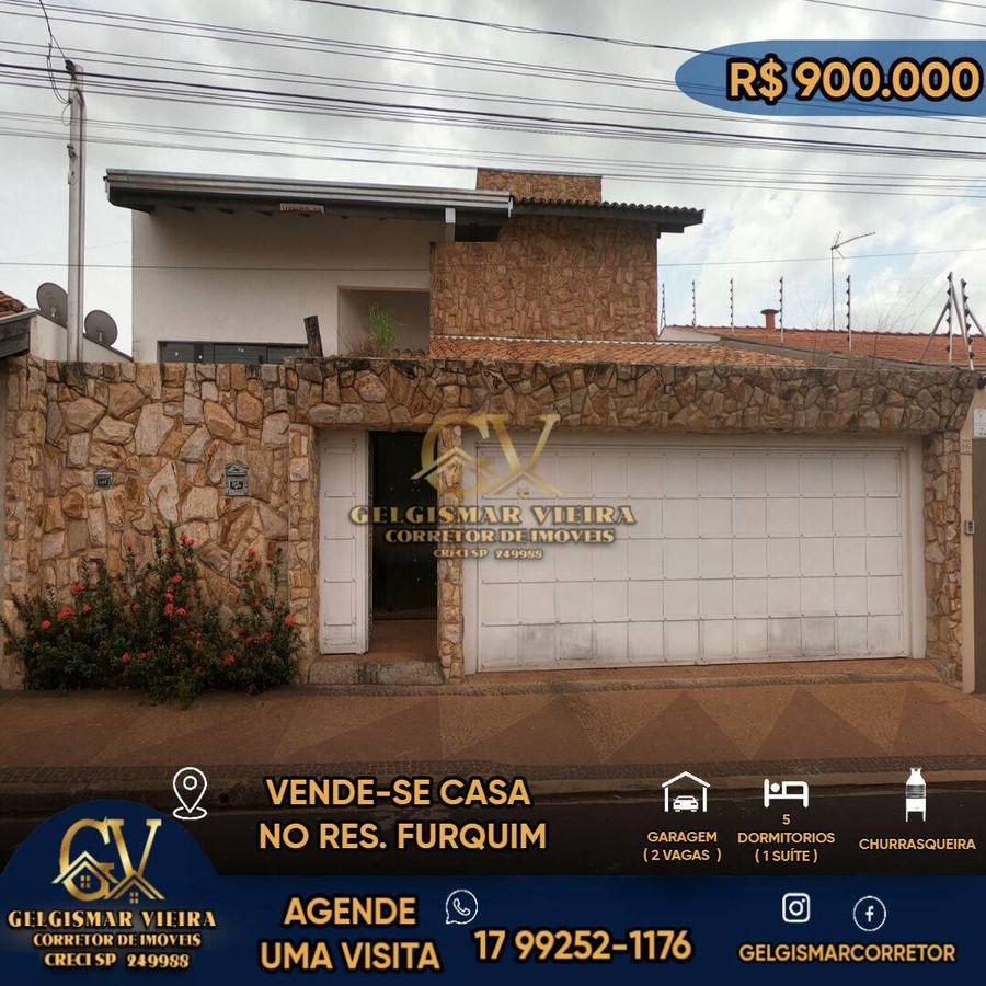 🏡 VENDE-SE CASA NO PARQ. RES. IRMÃOS FURQUIM – BEBEDOURO 🏡 - Casa em Parque Residencial Irmãos Furquim, Bebedouro - à venda - Gelgismar Vieira