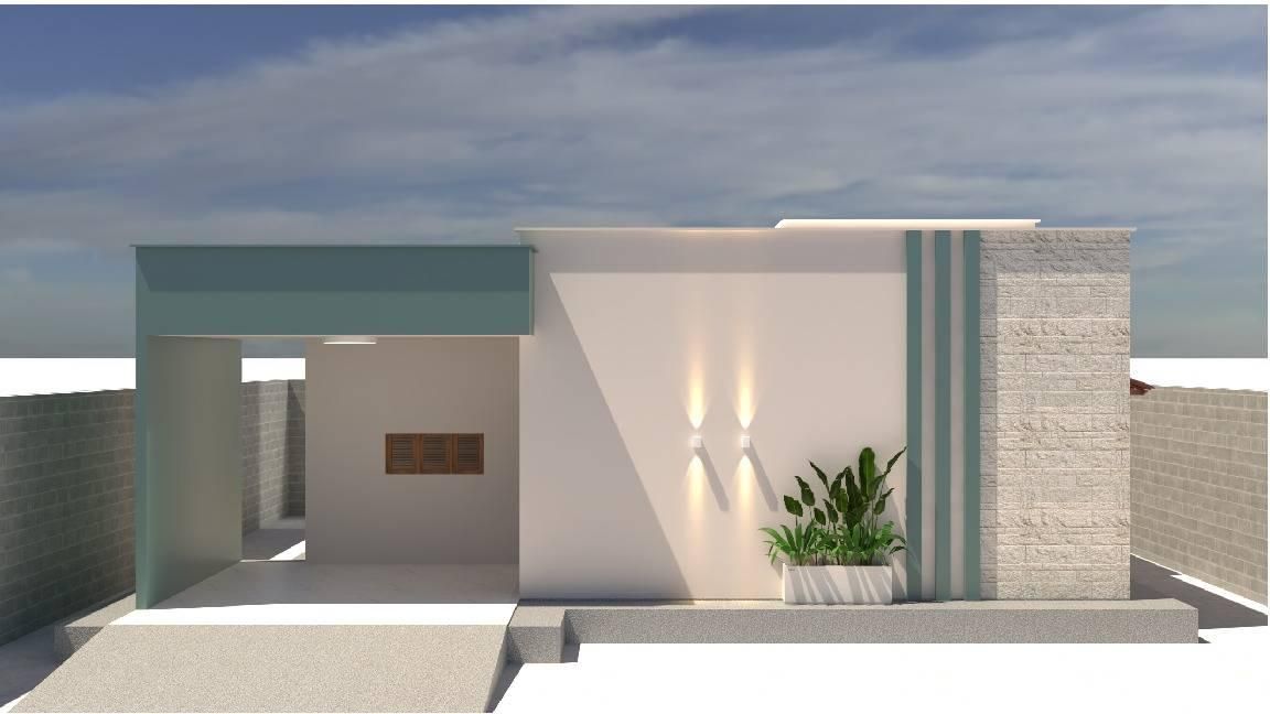 Fachada moderna com parede clara ⚪️, detalhes em azul azulado ? e iluminação elegante ?. Decorada com plantas verdes ? ao lado, transmitindo sofisticação e tranquilidade. Autenticidade e aconchego na entrada da residência ?.