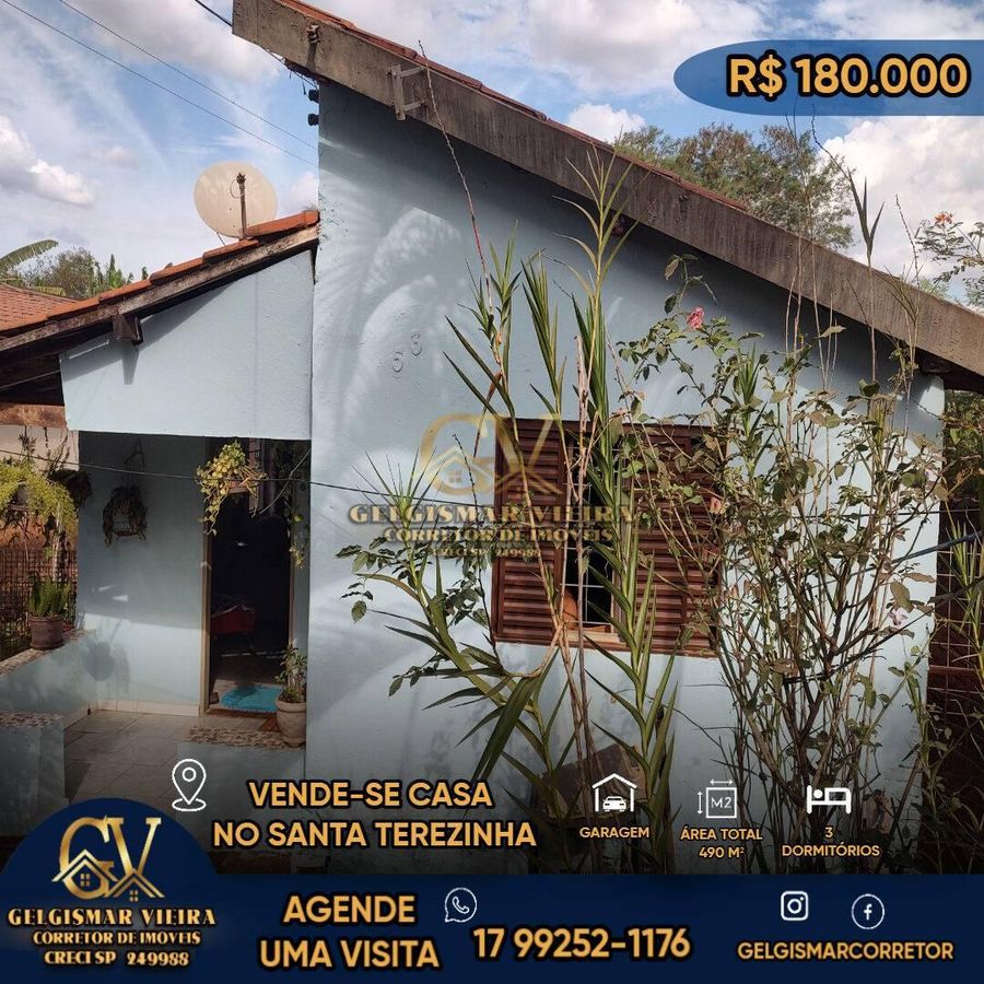 🏡 VENDE-SE CASA NO SANTA TEREZINHA - BEBEDOURO - SP🏡 - Casa em Jardim Santa Terezinha, Bebedouro - à venda - Gelgismar Vieira