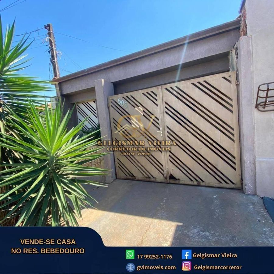 🏡 VENDE-SE CASA NO RES. BEBEDOURO - BEBEDOURO - SP 🏡 - Casa em Residencial Bebedouro, Bebedouro - à venda - Gelgismar Vieira