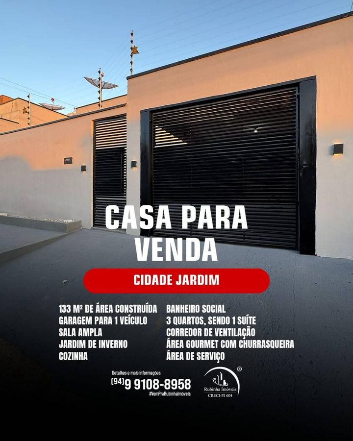 Casa à venda em excelente localização no Bairro Cidade Jardim - Casa em Cidade Jardim, Parauapebas - à venda - Rubinha Sousa