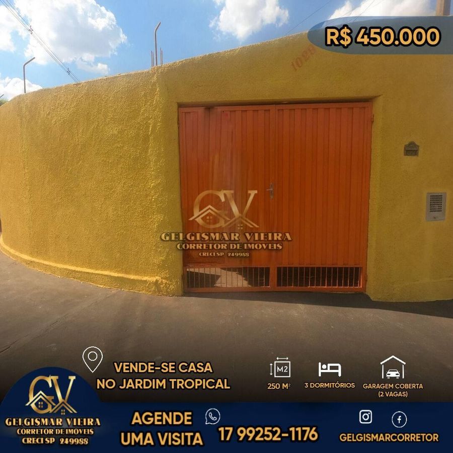 🏡 VENDE-SE CASA NO JARDIM TROPICAL - BEBEDOURO - SP 🏡 - Casa em Jardim Tropical, Bebedouro - à venda - Gelgismar Vieira