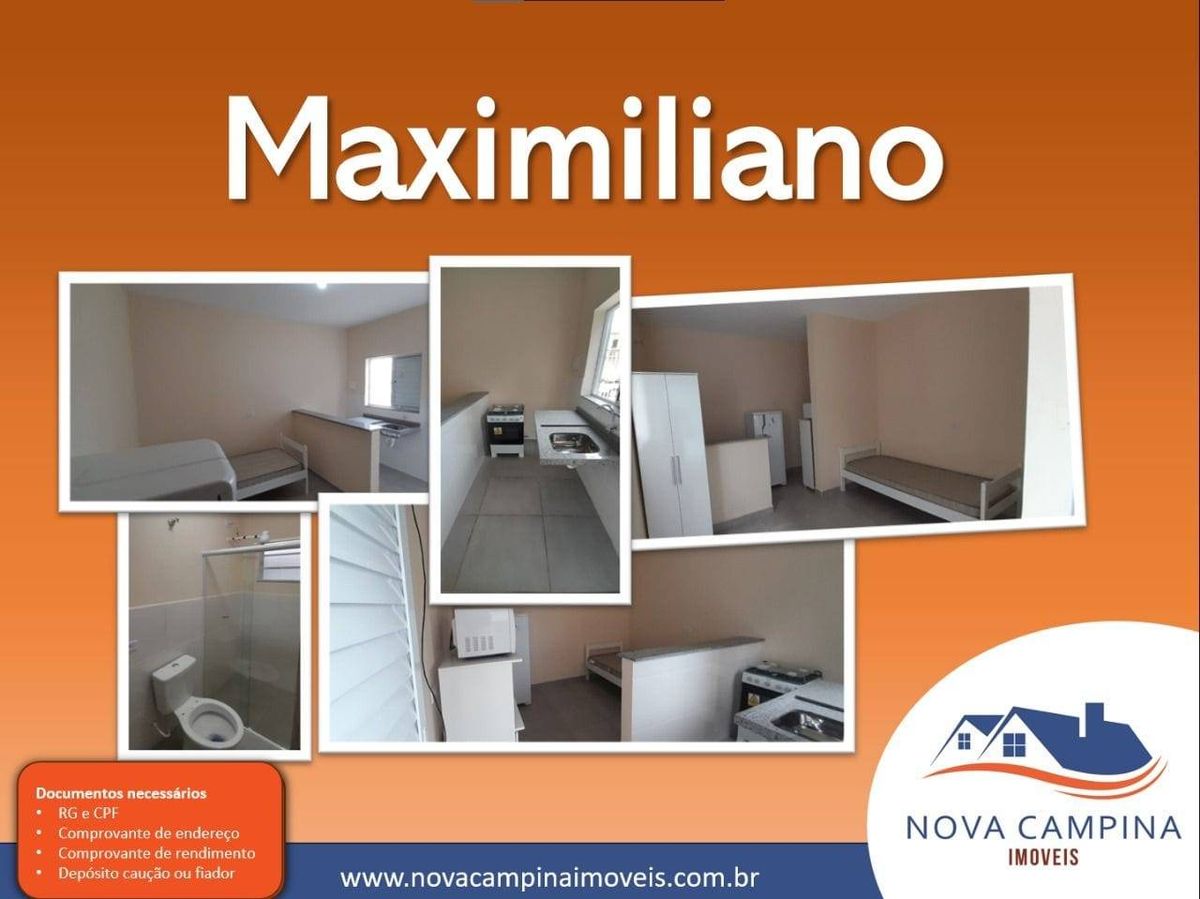 MAXIMILIANO I 6A - Kitnet em Capauva, Campina do Monte Alegre - para locação - NOVA CAMPINA IMÓVEIS