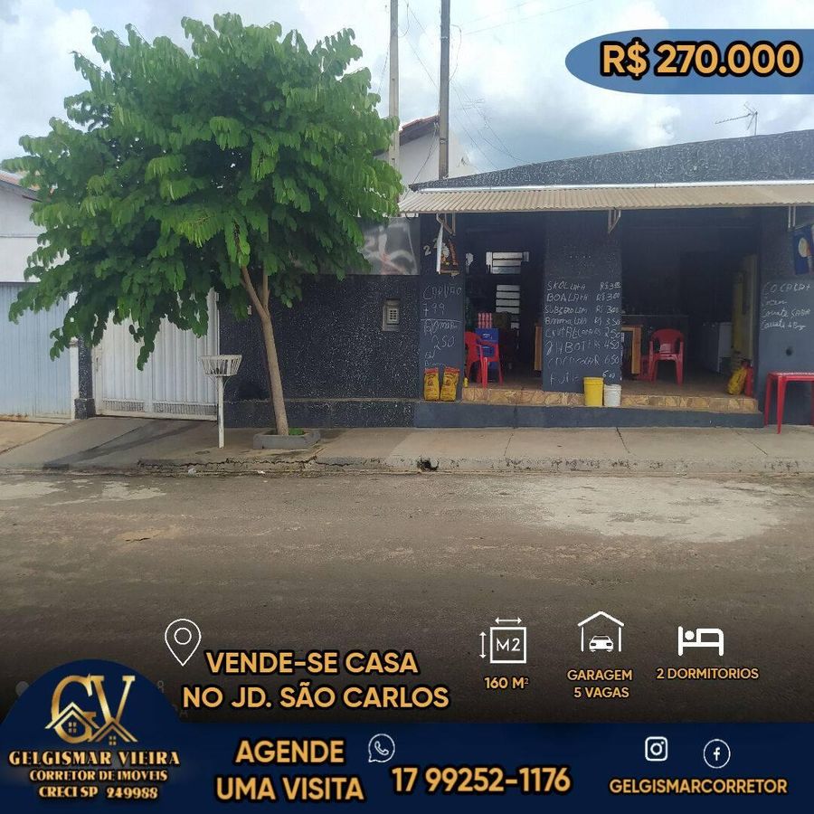 🏡 VENDE-SE CASA NO JD. SÃO CARLOS - BEBEDOURO - SP 🏡 - Casa em Jardim São Carlos, Bebedouro - à venda - Gelgismar Vieira