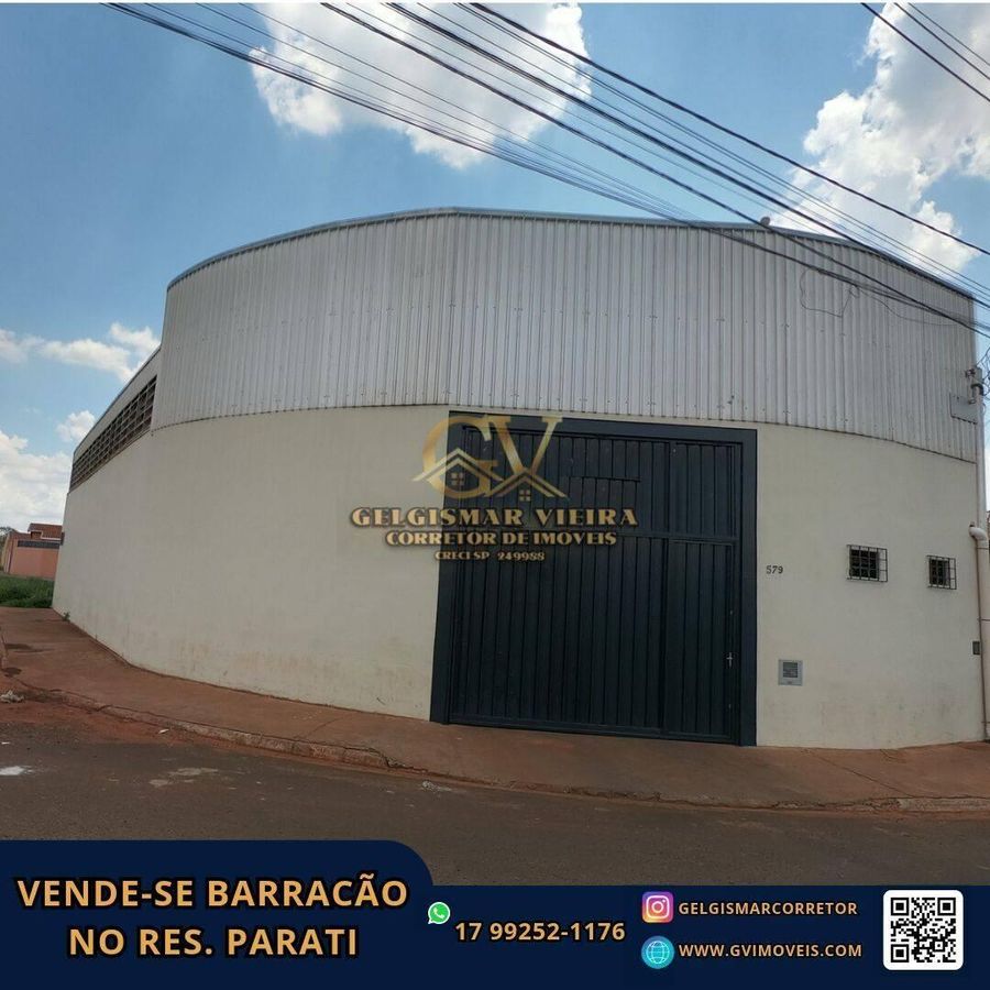 🏡 VENDE-SE BARRACÃO NO RES. PARATI II - BEBEDOURO - SP 🏡 - Comercial em Jardim Parati II, Bebedouro - à venda - Gelgismar Vieira