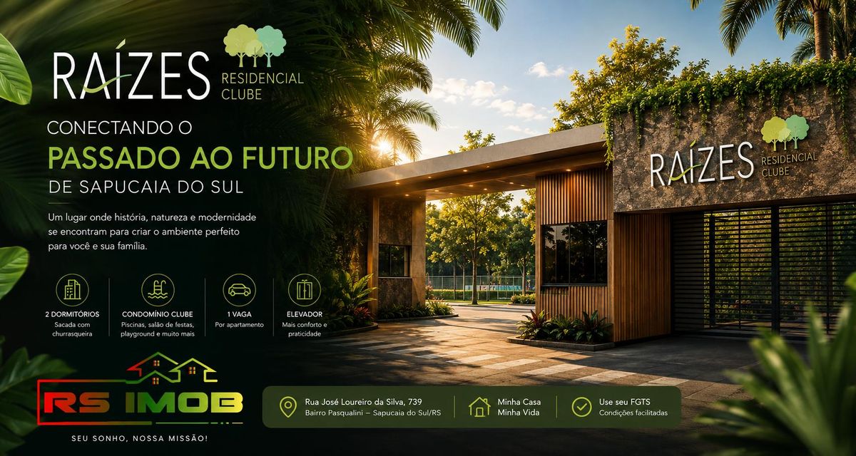 RAIZES RESIDENCIAL CLUBE - Apartamento em Walderez, Sapucaia do Sul - à venda - RS IMOBILIARIA LTDA