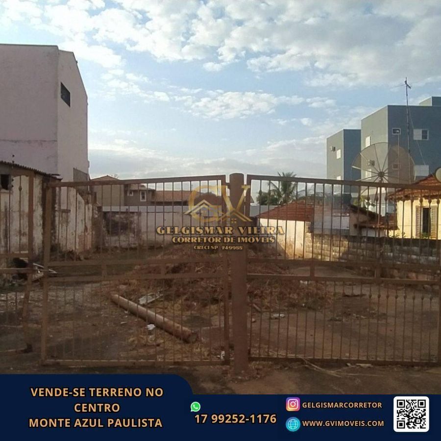 🏡 VENDE-SE TERRENO NO CENTRO - MONTE AZUL PAULISTA - SP🏡 - Lote/Terreno em Centro, Monte Azul Paulista - à venda - Gelgismar Vieira