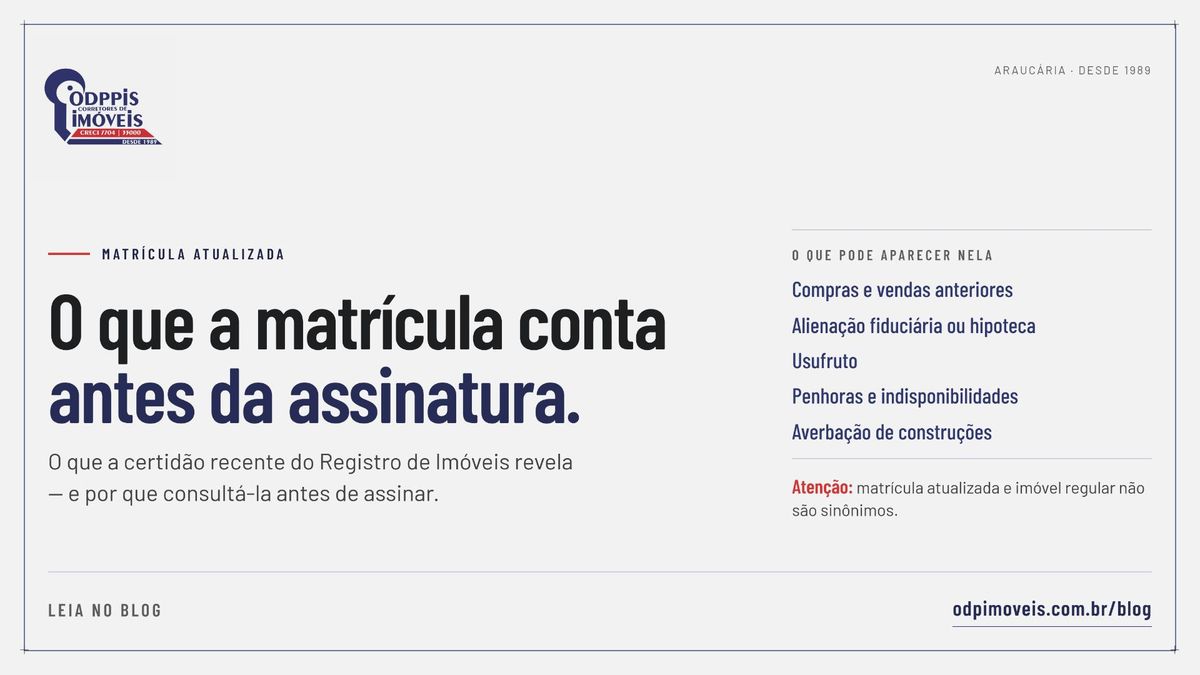 Matrícula atualizada do imóvel: o que é, o que mostra e por que consultar?