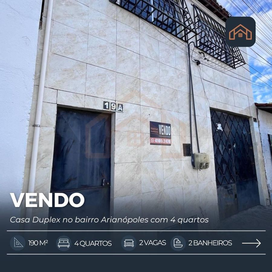 VENDO CASA NO BAIRRO ARIANOPOLES COM 2 QUARTOS - Casa em Arianópolis (Jurema), Caucaia - à venda - HABITAT CAUCAIA IMÓVEIS LTDA