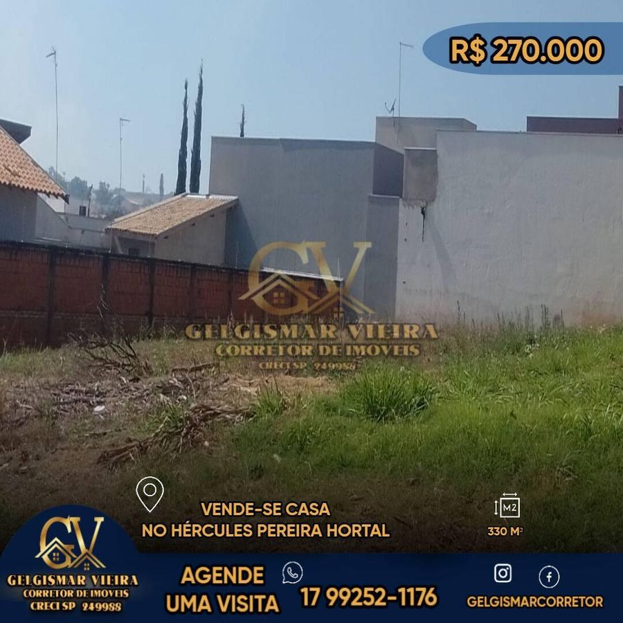 🏡 VENDE-SE TERRENO NO HÉRCULES PEREIRA HORTAL - BEBEDOURO - SP 🏡 - Lote/Terreno em Residencial Doutor Hércules Pereira Hortal, Bebedouro - à venda - Gelgismar Vieira