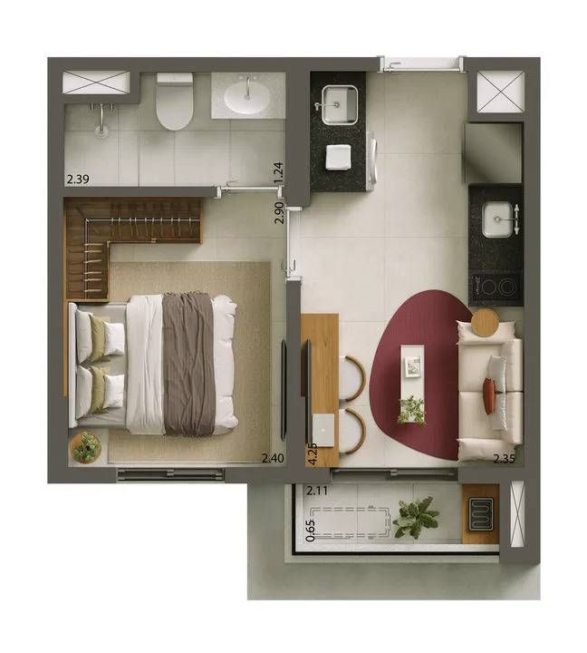 Alves Pinheiros - Apartamentos de 1 e 2 Quartos