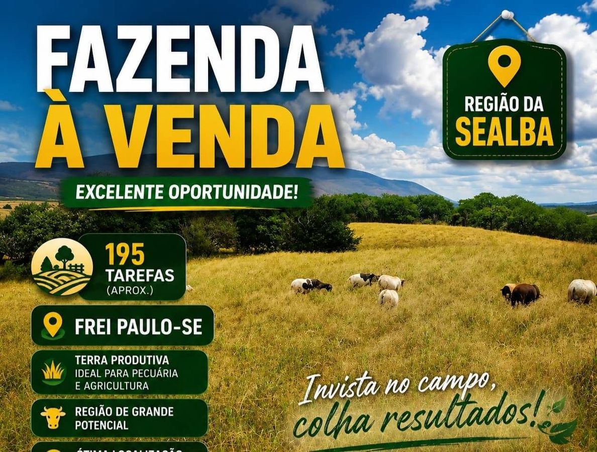 FAZENDA FREI PAULO/SE - Fazenda em Centro, Frei Paulo - à venda - VIVVA SOLUÇÕES IMOBILIÁRIAS LTDA
