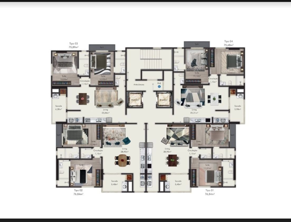 Apto 2 suítes — Beach Tower, Balneário Perequê, Porto Belo/SC - Apartamento em Perequê, Porto Belo - à venda - Portal Imóveis Itapema