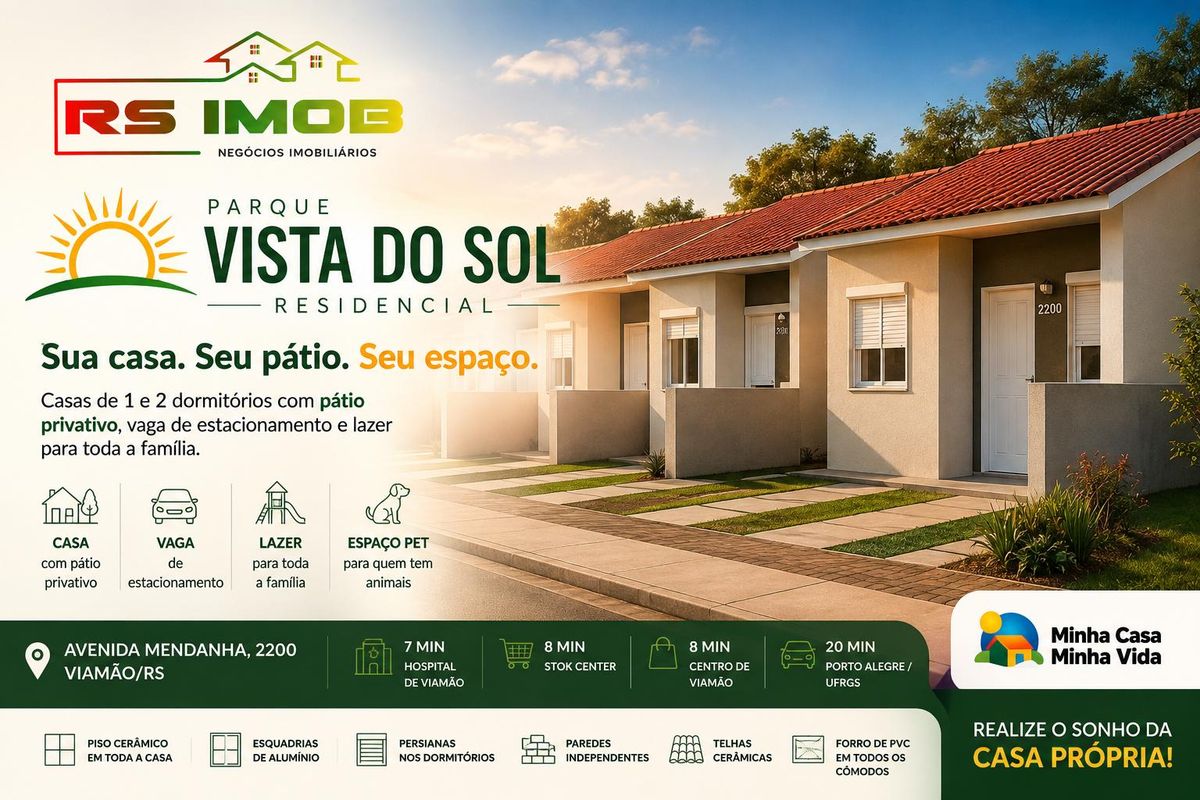 PARQUE VISTA DO SOL RESIDENCIAL – VIAMÃO/RS - Casa em Centro, Viamão - à venda - RS IMOBILIARIA LTDA