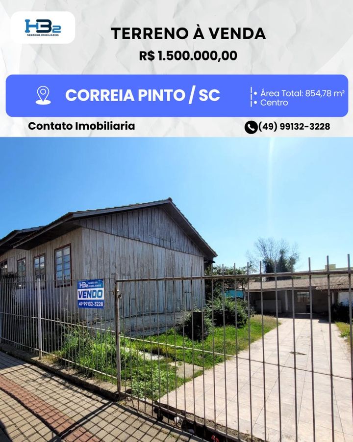 TERRENO À VENDA - Lote/Terreno em Centro, Correia Pinto - à venda - HB2 NEGOCIOS IMOBILIARIOS LTDA