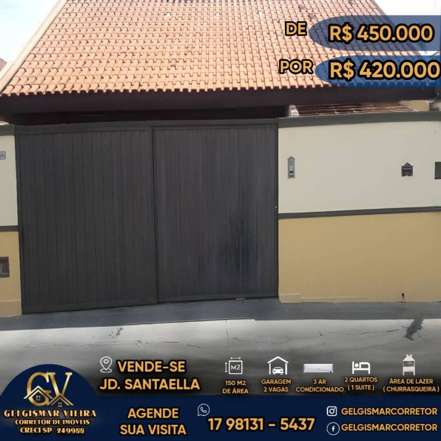🏡 VENDE-SE CASA NO RES. ANTÔNIA SANTAELLA - BEBEDOURO - SP 🏡 - Casa em Residencial Antonia Santaella, Bebedouro - à venda - Gelgismar Vieira