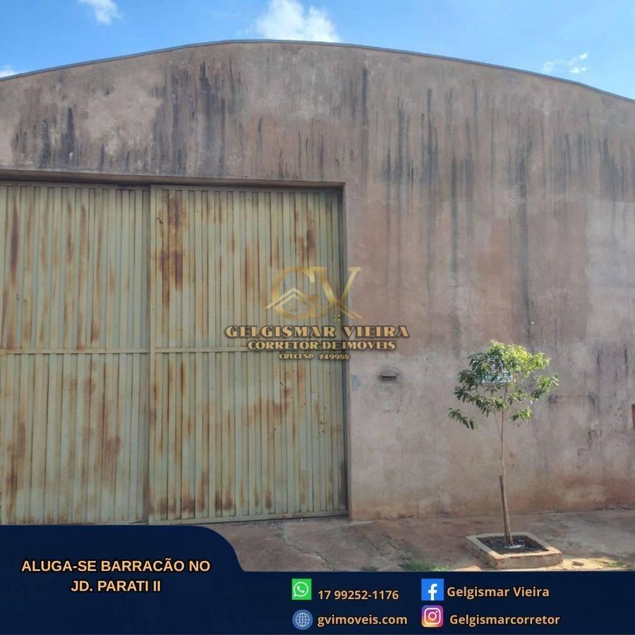 🏡ALUGA-SE BARRACÃO NO PARATI II - BEBEDOURO-SP🏡 - Comercial em Residencial Parati III, Bebedouro - para locação - Gelgismar Vieira