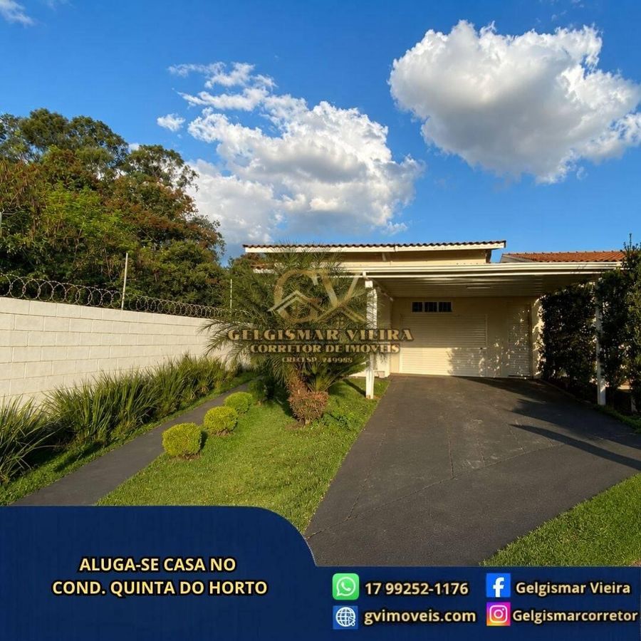 🏠 VENDE-SE CASA NO COND. RES. QUINTA DO HORTO - BEBEDOURO - SP 🏠 - Casa de Condomínio em Parque Residencial Santo Antônio, Bebedouro - à venda - Gelgismar Vieira